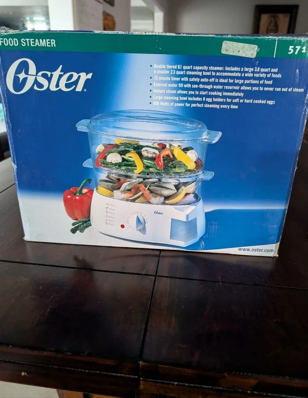 Oster White and Clear Dual-Tier Electric Food Steamer